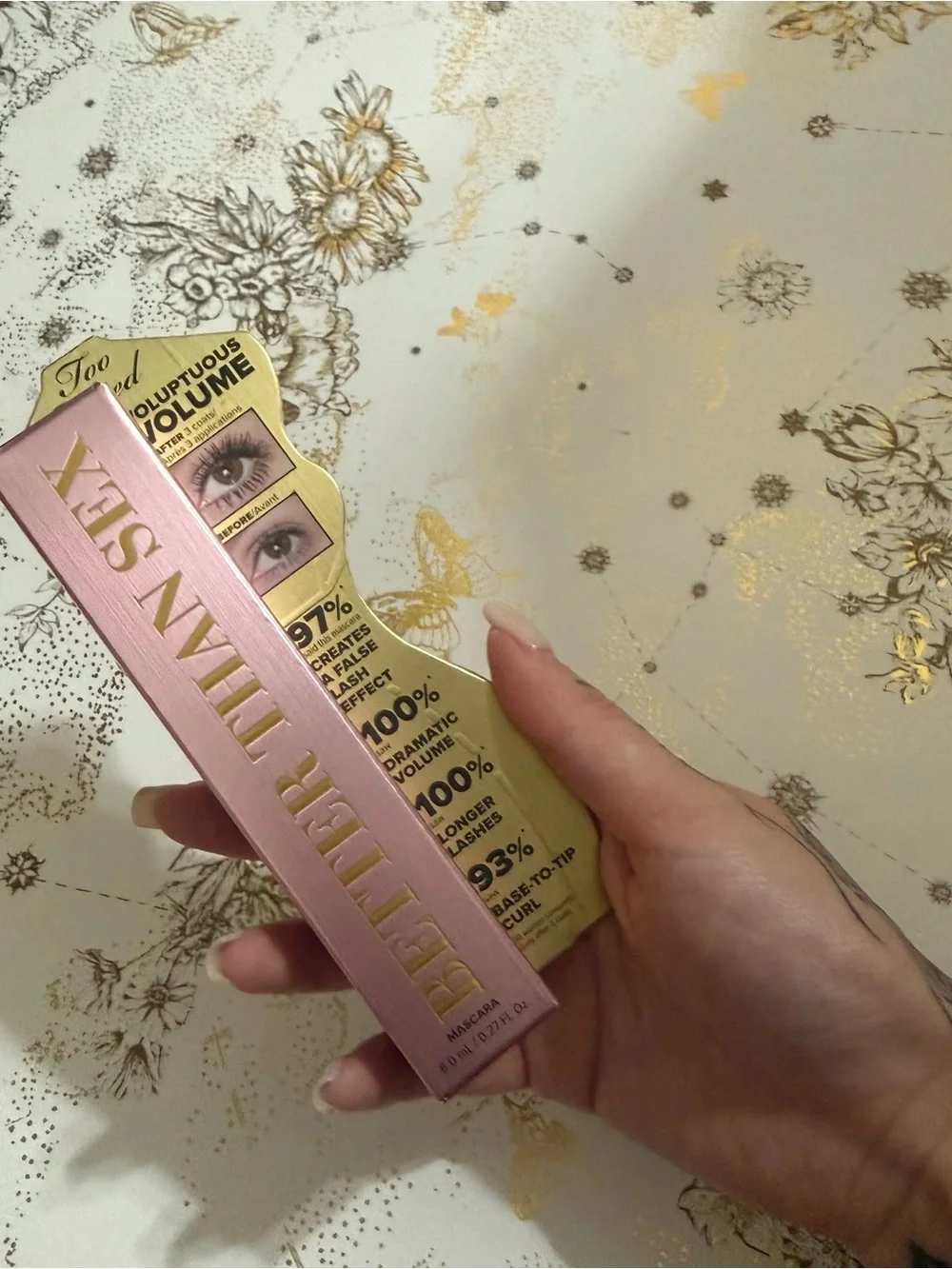Too Faced Better Than Sex Mascara in Pink & Gold Packaging
